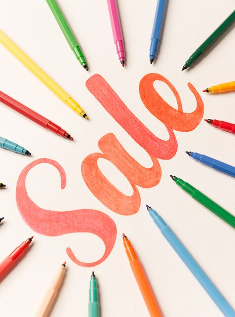 Calligraphy lettering SALE between markers