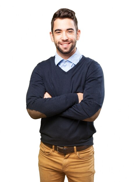 Calm teenager with crossed arms