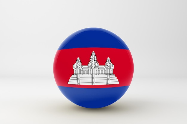 Free photo cambodia flag in white background