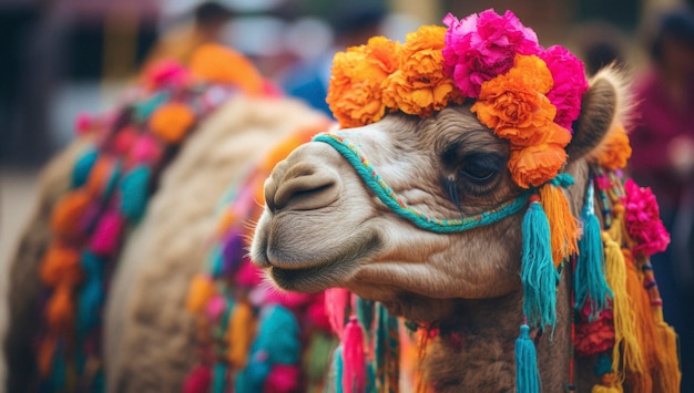 Foto gratuita cammello decorato per la giornata della repubblica indiana