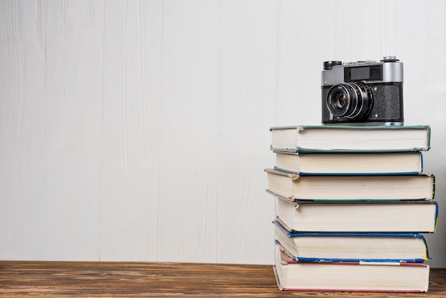 Camera on books