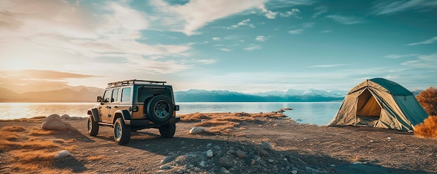 Camping on wheels car for sustainable travel