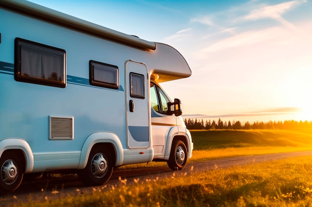 Foto gratuita camping su ruote auto per viaggi sostenibili