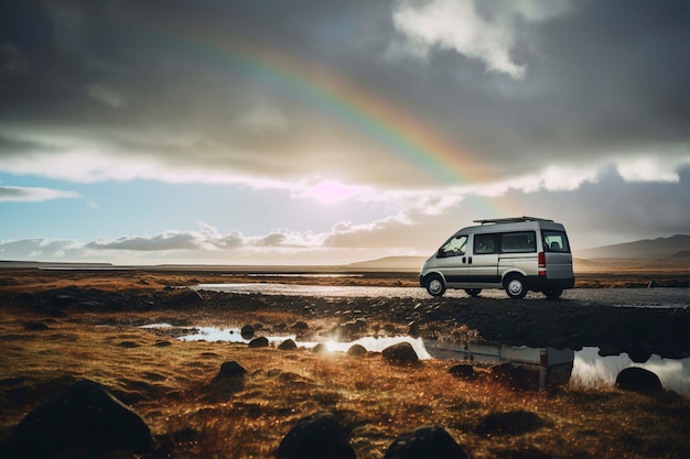 Free photo camping on wheels car for sustainable travel