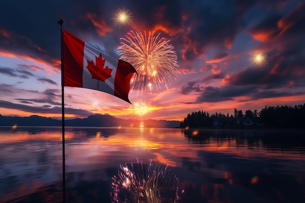 Foto gratuita celebrazione della giornata del canada con il simbolo della foglia d'acero