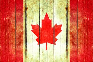 Canada grunge wooden flag.