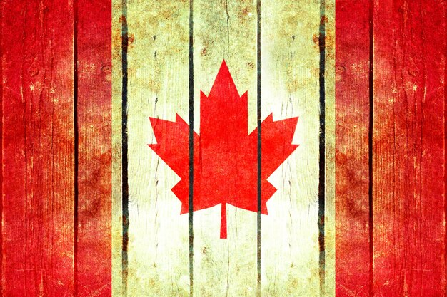 カナダの木製の旗。