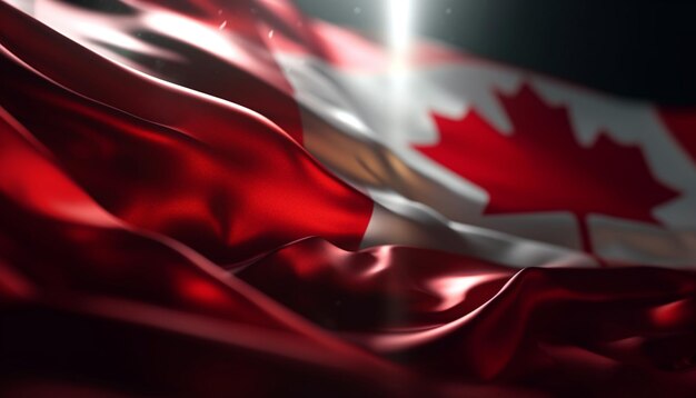 Canadian flag waving in the wind proudly generated by AI