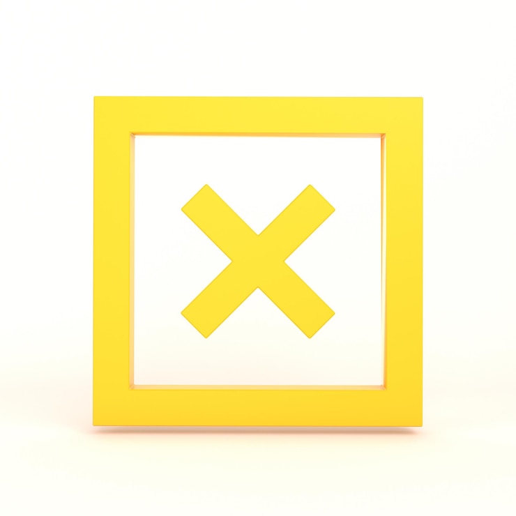 Free Photo cancel button front side with white background