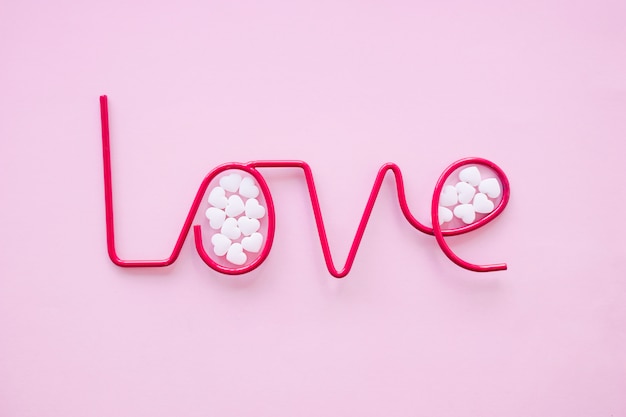 Free photo candies inside love writing