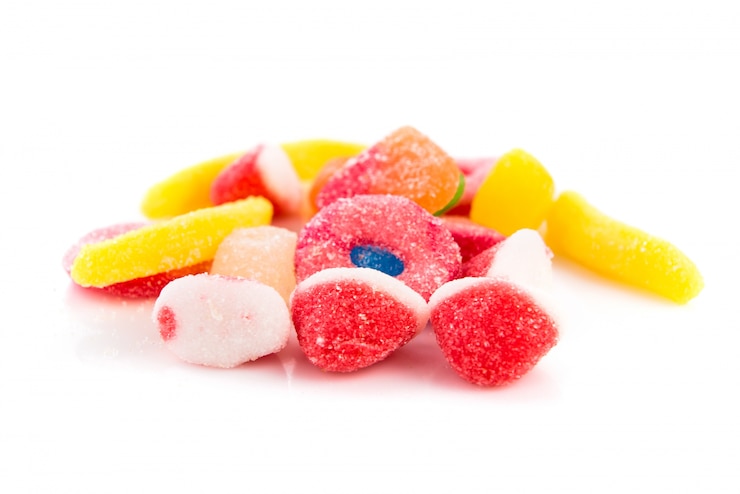 Free Photo candies over white