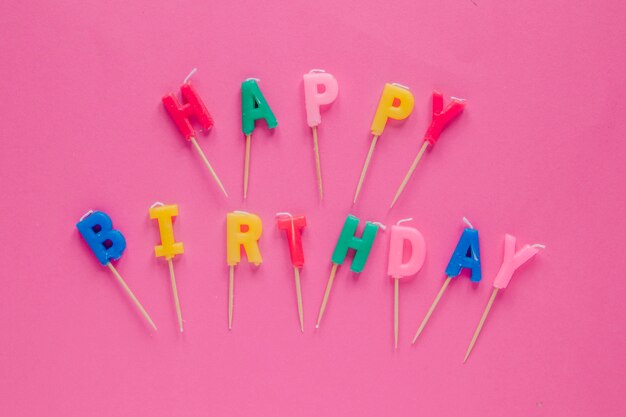 Candles made in letters 