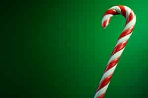 Free photo candy cane on green background