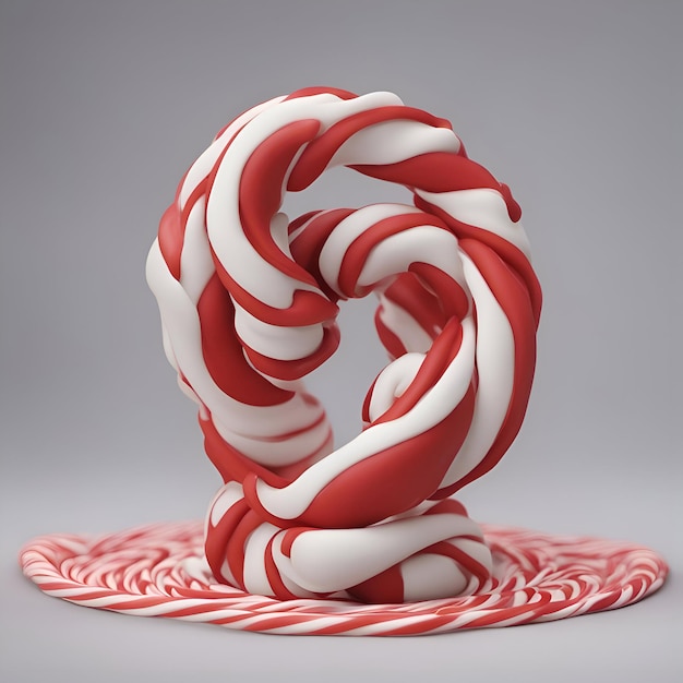 Free photo candy canes in red and white colors on a gray background