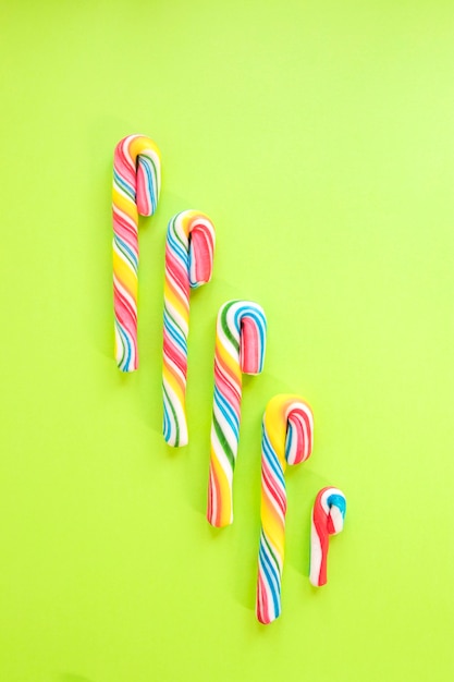 Free photo candy canes in row