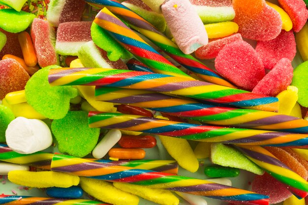 Candy sticks on sweets