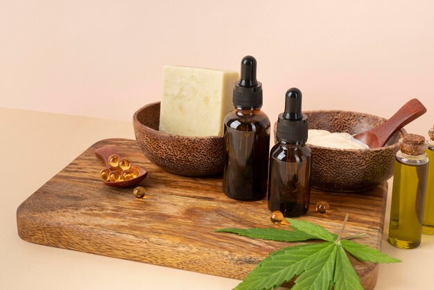 cannabis oil bottle assortment