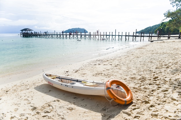 Free photo canoe with dock