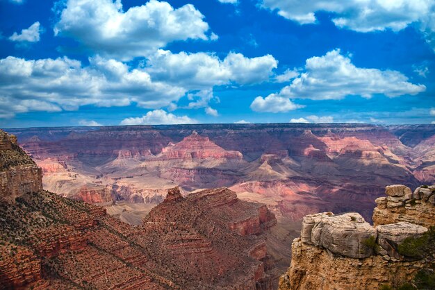 Canyon landscape with cloudy sky