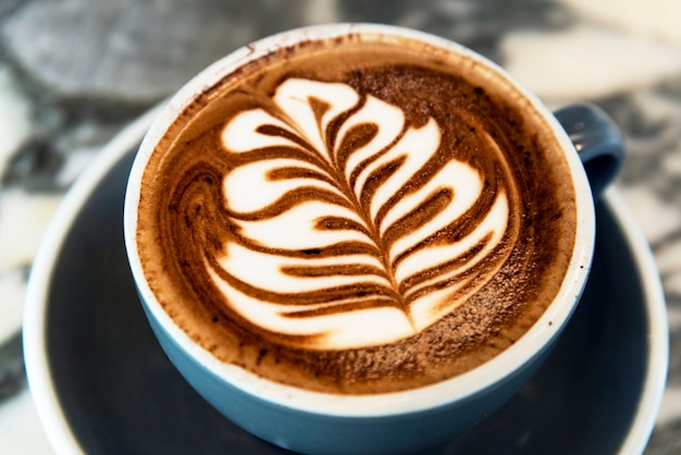 Free photo cappuccino coffee with tree latte art