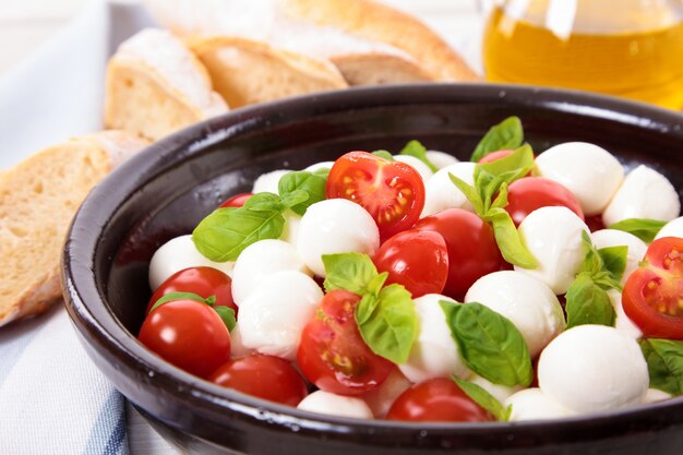 Caprese salad with mozzarella cheese