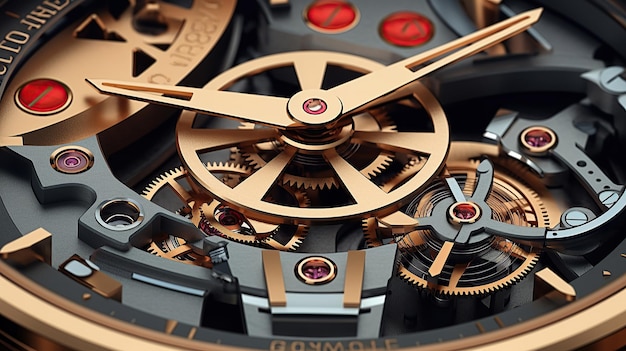 Free photo captured in macro a watch's interior reveals its meticulously intricate mechanics