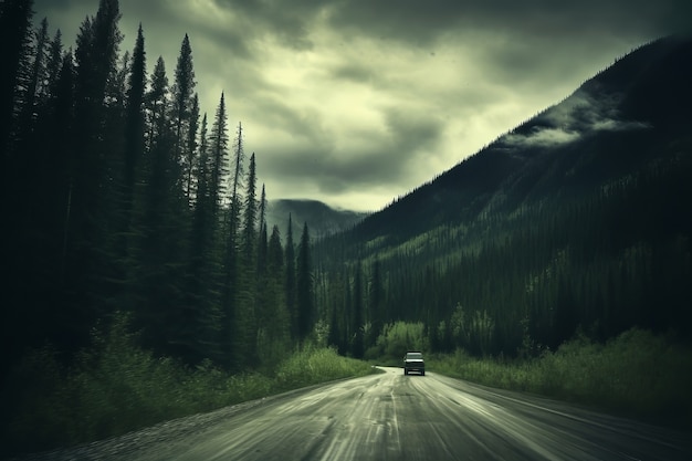 Car on empty road