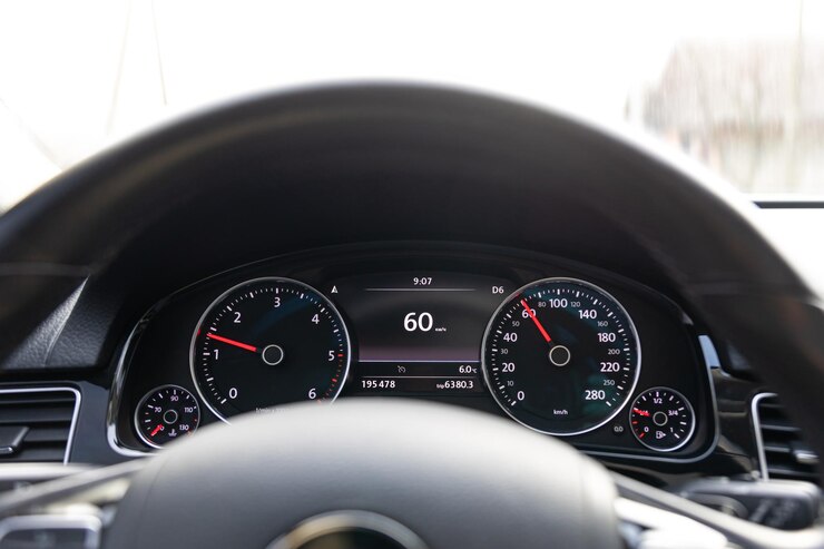 Free Photo car panel digital bright speedometer odometer and other tools
