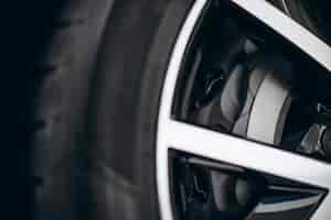 Free photo car wheel with new tires close up