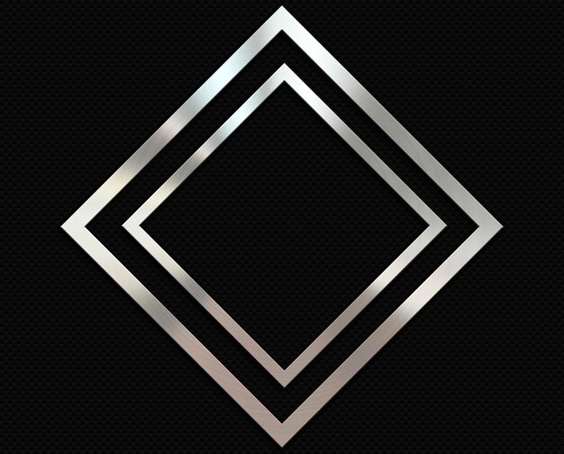 Carbon fibre background with a metal diamond frame