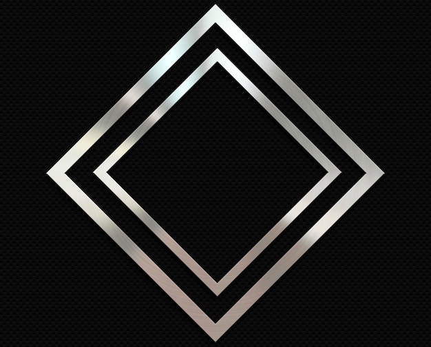 Carbon fibre background with a metal diamond frame