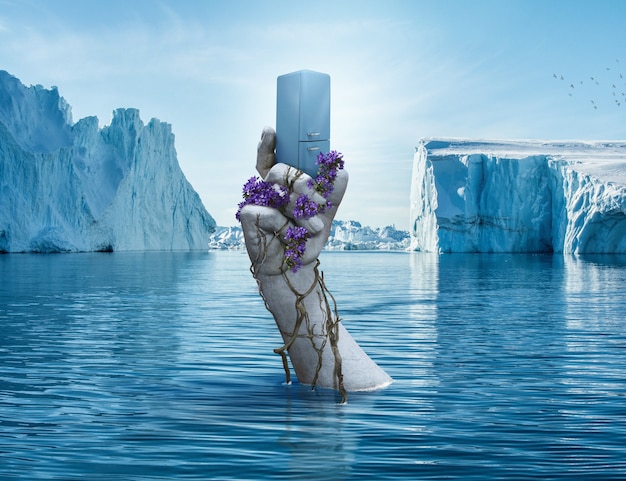 Carbon footprint technology collage