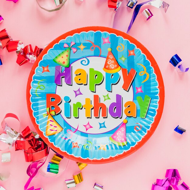 Free photo card plate saying 'happy birthday'