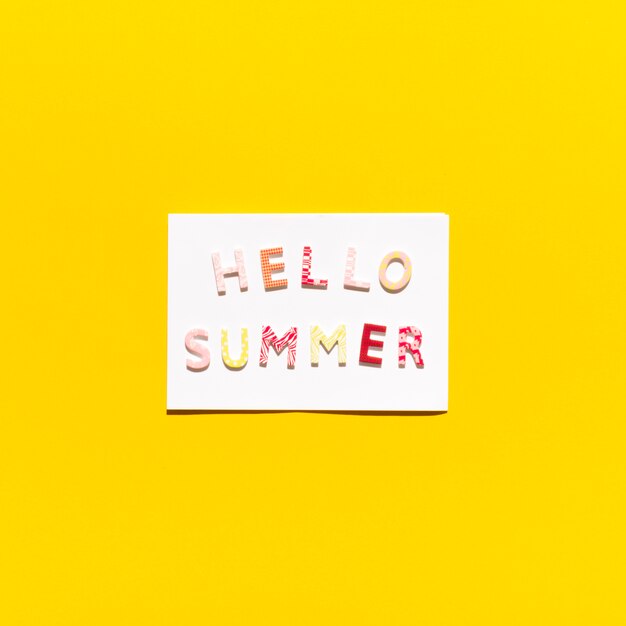Card with message Hello Summer