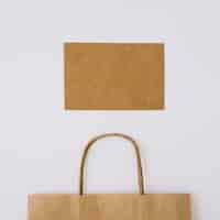 Free photo cardboard bag and card