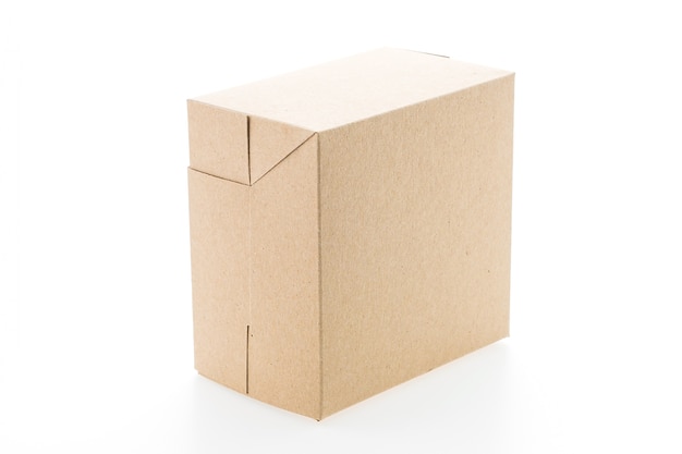 Cardboard box on white background