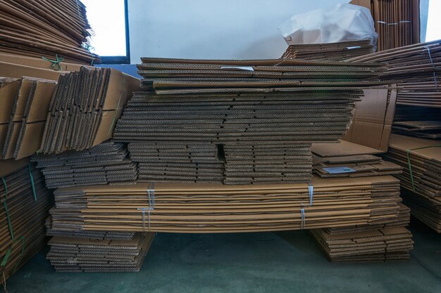 Free photo cardboard boxes stored