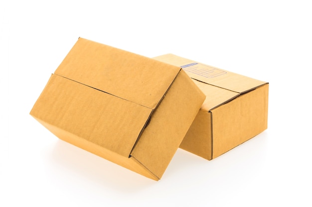 Cardboard boxes on white background