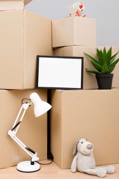 Cardboard boxes with copy space