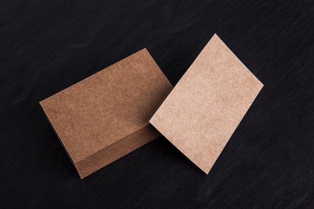 Cardboard business card mockup
