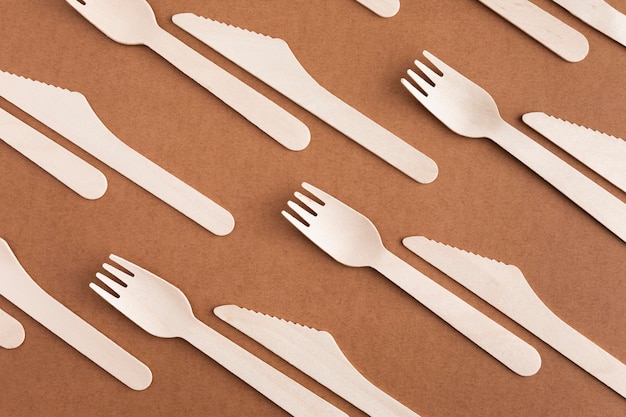 Free photo cardboard knife and fork