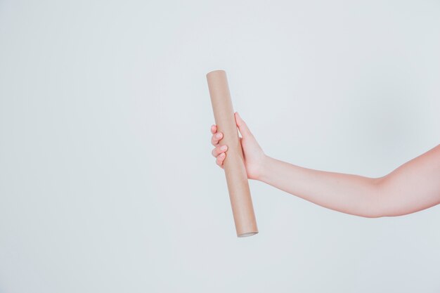 Free photo cardboard tube presentation