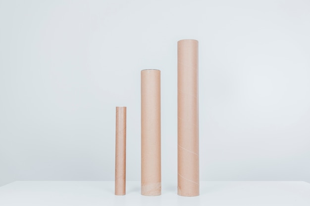 Cardboard tubes in various sizes