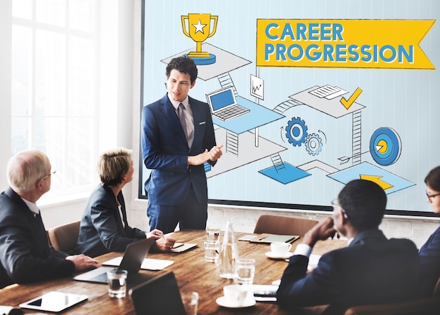 Career Progression Promotion Achievement Success Concept