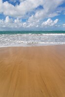 Caribbean beach with blue sky