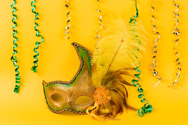 Carnival mask with feathers