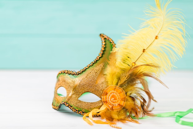 Бесплатное фото Карнавальная маска с перьями