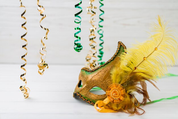 Carnival mask with feathers