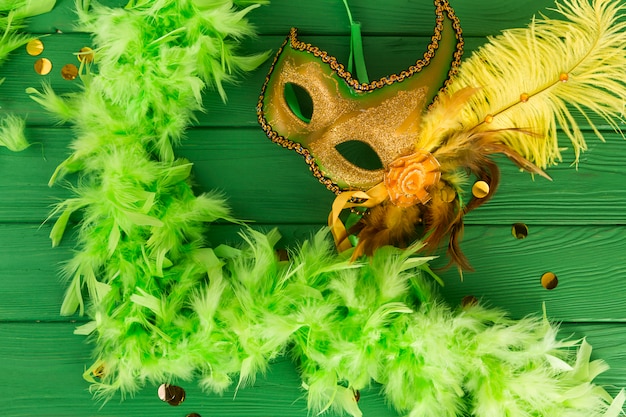 Foto gratuita maschera di carnevale con piume