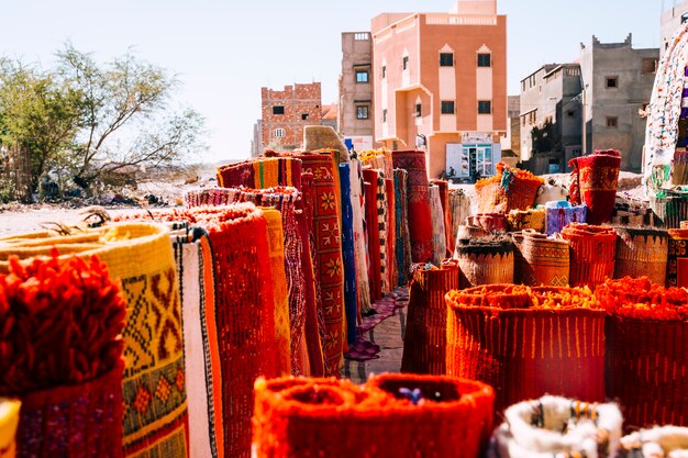 carpets on market in marrakech